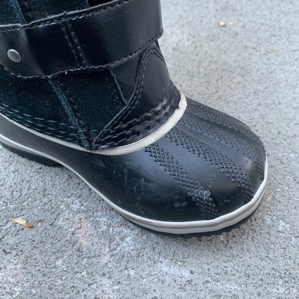 SOREL 1964 Pac Snow Boots Kids 10 27 Faux Fur Black Waterproof Winter Boot Suede - Picture 8 of 14